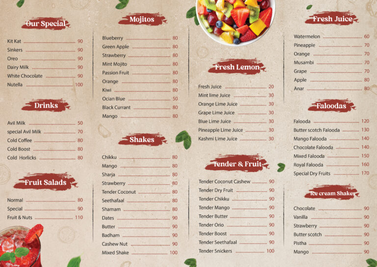 food menu